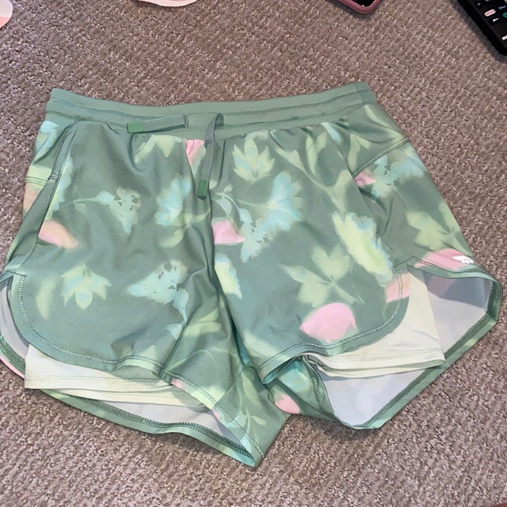All In motion girls shorts with biker shorts underneath